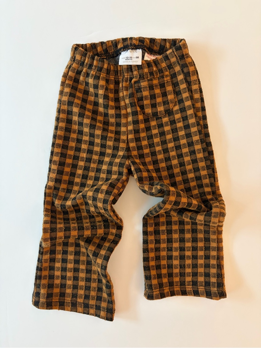 Zara Kids Brown and Black Checkered Pants Fall Autumn Thanksgiving Size 12-18m